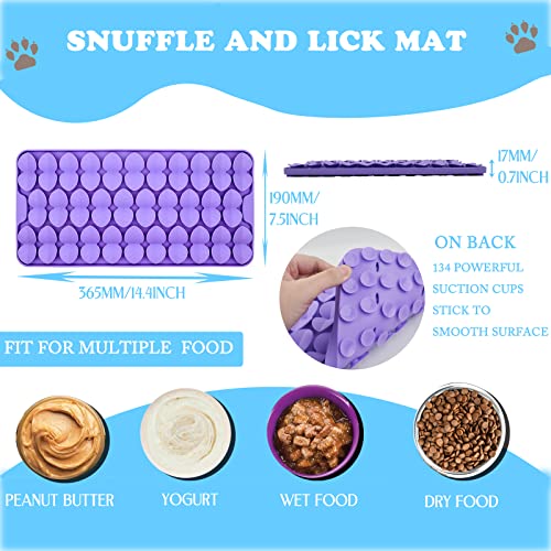 Silicone Snuffle Mat for Dogs Slow Feeder Lick Mat with Suction Cups Dogs Sniff Mat Dogs & Cats Entertainment Toys for Boredom(Purple) - color: Purple