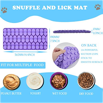 Silicone Snuffle Mat for Dogs Slow Feeder Lick Mat with Suction Cups Dogs Sniff Mat Dogs & Cats Entertainment Toys for Boredom(Purple) - color: Purple