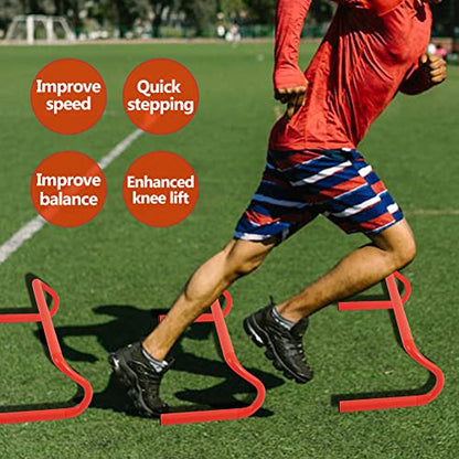 YEXEXINM 6 Pack Agility Speed Training Hurdles- 6" Detachable Agility Training Hurdles- Sports Practice Equipment for Athletes, Soccer, Basketball - color: orange
