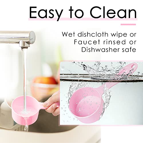 Super Design 1 Cup Dog Food Scoop for Container Melamine Measuring Scoop for Dogs Cats Birds and Rabbits Pet Food Feeding Scoop Dishwasher Safe - Baby Pink - color: Baby Pink 1 Cup