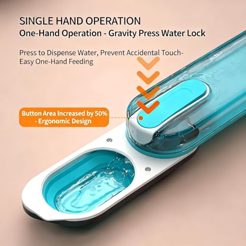 Dog Water Bottle Portable, 11.8 oz(350 ml) Leak-Proof Pet Travel Water Bottle, BPA-Free, Lightweight, Foldable for Hiking, Walking, Car Rides (Blue) - color: blue