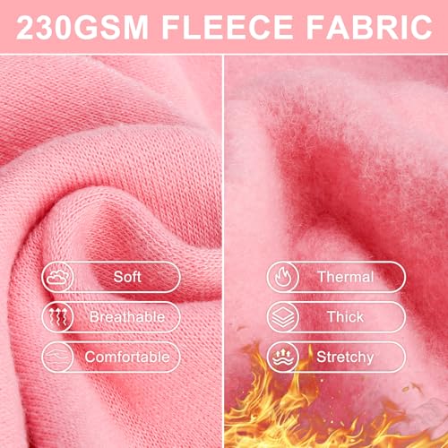 BEAUTYZOO Dog Hoodie & Cat Sweater for Small Dogs Puppy Girls Boys, Fleece Lined Warm Winter Fall Dog Clothes with Leash Hole and Pocket, Ultra-Soft Pet Jacket Coats Kitten Clothing, Pink L - color: Pink, size: L (Chest: 19", Neck: 12", Back: 14")