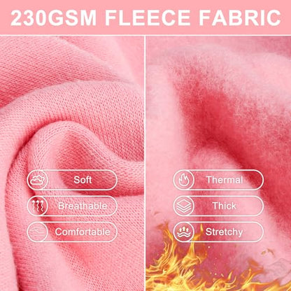 BEAUTYZOO Dog Hoodie & Cat Sweater for Small Dogs Puppy Girls Boys, Fleece Lined Warm Winter Fall Dog Clothes with Leash Hole and Pocket, Ultra-Soft Pet Jacket Coats Kitten Clothing, Pink L - color: Pink, size: L (Chest: 19", Neck: 12", Back: 14")
