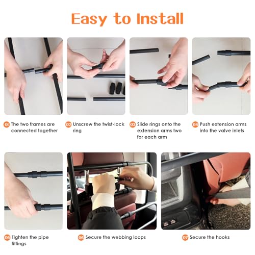 Dog Car Barrier, Adjustable Universal Vehicle Pet Barrier for Cars, Trucks, SUVs - Moves with Your Vehicle Seats, 42"–61" Width Adjustable SUV Dog Barrier for Back Seat
