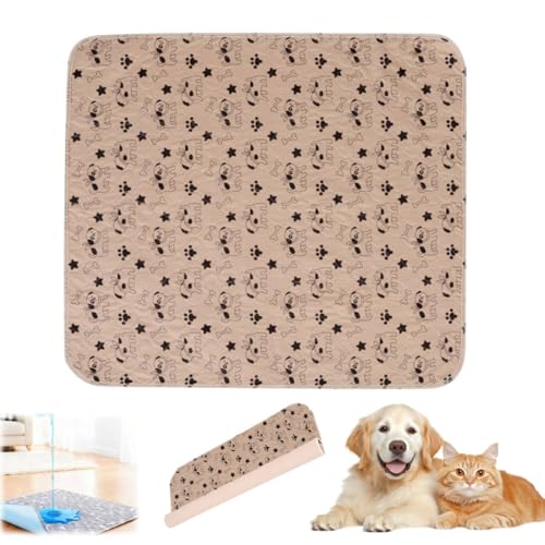 Puppy Pads with Pheromones,Washable Puppy Pee Pads for Dogs,Reusable Puppy Pads Washable for Dogs & Cats,Washable,Durable Leak-Proof & Anti-Slip Pet Training Pads for Home & Trave - color: Brown Puppy, size: Large