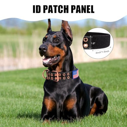 Heavy Duty Tactical Dog Collar with Neoprene Padded and Metal Buckle, Reflective Nylon for Medium to Large Dogs(Black, X-Large) - color: Black, size: X-Large (Pack of 1)