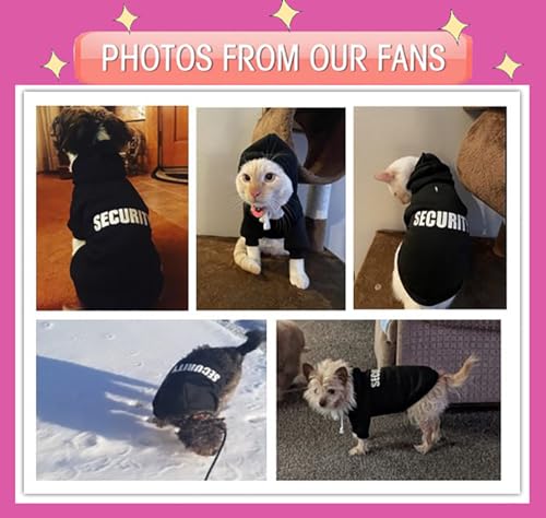 Security Dog Hoodies Clothes Apparel Winter Sweatshirt Warm Sweater Cotton Puppy Hoodie for Small Dog Medium Large Cat Grey, S - color: Grey, size: Small (Chest girth: 13.4")