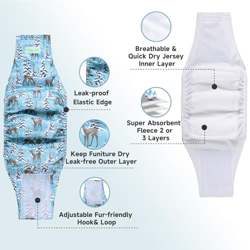 wegreeco Washable Male Dog Belly Band (Stylish Pattern) - Pack of 3 - Dog Diapers Male - Washable Male Dog Belly Wrap (Dolphins, X-Small) - color: Dolphins, size: X-Small (Pack of 3)