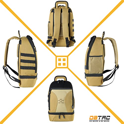 DBTAC Tactical Pet Backpack for Small Dogs & Cats - Compact Travel Bag with Insulated Pocket & 1x Detachable Food Container Included | Outdoor Hiking, Road Trip, Airplane Approved (Brown) - color: Brown