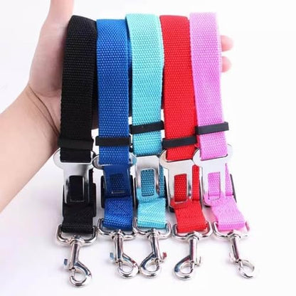 Adjustable Pet Car Tether – Dog Seat Belt with Secure Buckle, Ideal for Travel Safety - Black