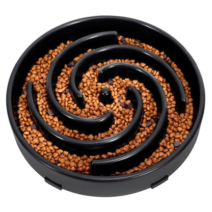 JASGOOD Slow Feeder Dogs Bowl for Large Medium Dogs,Anti-Gulping Pet Slower Food Feeding Bowls Stop Bloat,Preventing Choking - color: A-Black