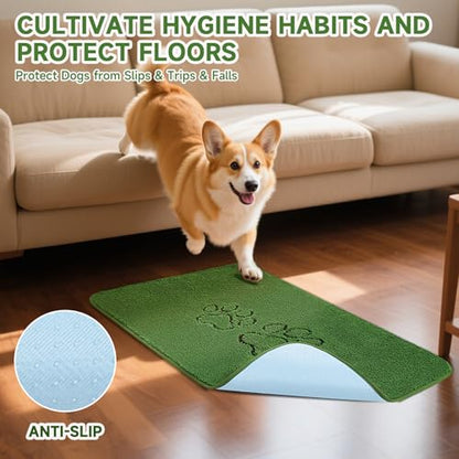 Homimp Guinea Pig Cage Liners, 2 Pack Washable Small Animal Bedding, Fast and Super Absorbent Mat for Small Animal Rabbit Bunny Hamster, Green Long Wool Fake Grass for Potty Training, Green 24"×44" - size: 24"x47"(Pack of 2)