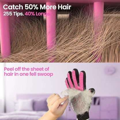 Pet Hair Remover Glove - Gentle Pet Grooming Glove Brush - Deshedding Glove - Massage Mitt with Enhanced Five Finger Design - Perfect for Dogs & Cats with Long & Short Fur - 1 Pack (Right-hand), Pink - color: Pink