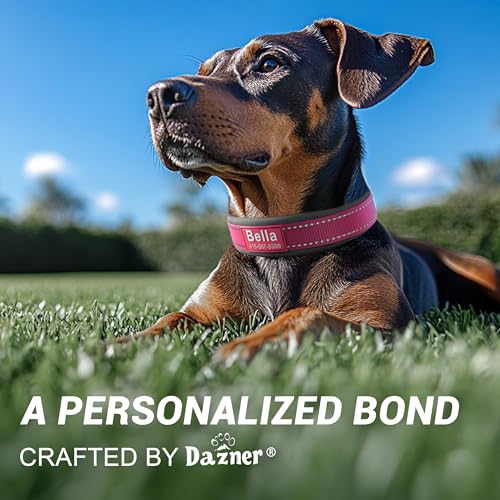 Personalized Dog Collar with Name & Phone Number | Reflective Ultra Wide Soft Neoprene Padded | Durable Metal Buckle for Large, Medium, and Small Dogs in Pink, Purple, Blue & Other Stylish Colors