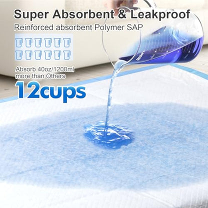 Upgraded 4XL Dog Pee Pads, 36” x 36” Extra Large Single-Pad Coverage, Designed for Multi-Dog Homes & Large Areas, Fast-Absorbing 6-Layer Training Pads with Leak-Resistant Backing, 45 Count - size: 36"x36" Blue(45counts)