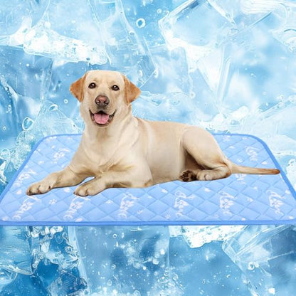 MH MYLUNE HOME Dog Cooling Mat 48x28 Inch - Double-Sided Cooling & Warm, Cool-Chill Cool Fiber, Endothermic Color Changing Pet Pad for Large Dogs, Foldable & Washable Summer Blanket - size: 48.0" Large x 28.0" W x 0.5" Th