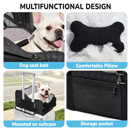 Center Console Dog Car Seat,Pet Puppy Middle Console Dog Car Seat for Small Dogs (Black, Large) - color: Black, size: Large