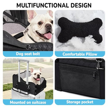 Center Console Dog Car Seat,Pet Puppy Middle Console Dog Car Seat for Small Dogs (Black, Large) - color: Black, size: Large
