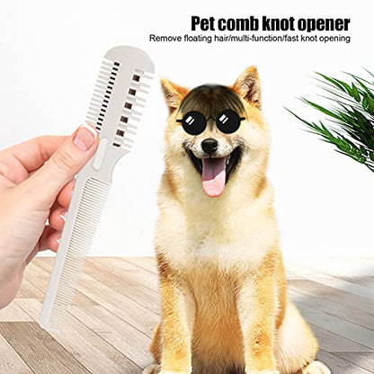 Razor Comb for Dogs Cats with 4 Extra Blades, Manual Double Edge Razor Grooming Tool for Thinning, Cutting,Styling and Grooming