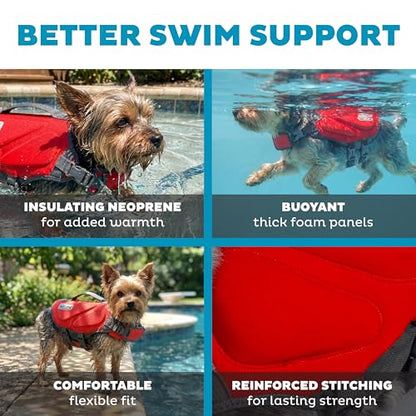 Outward Hound Dawson Swim Red Dog Life Jacket, XS - color: Red, size: X-Small (Chest Girth: 11"-15")