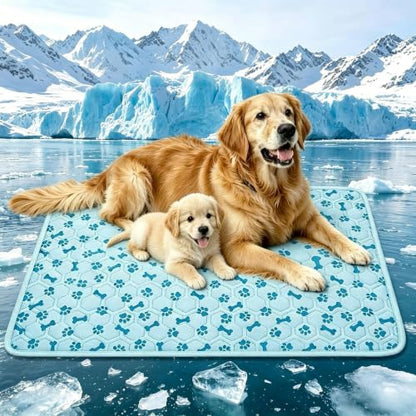 SHEJIZE Dog Cooling Mat Large, No-Water, Washable, Anti-Slip for Car | Instant cooling Q-Max>0.5 fabric. Use in car, crate, patio, or tent. Cools on contact, no water needed. - size: L(27*39inch)