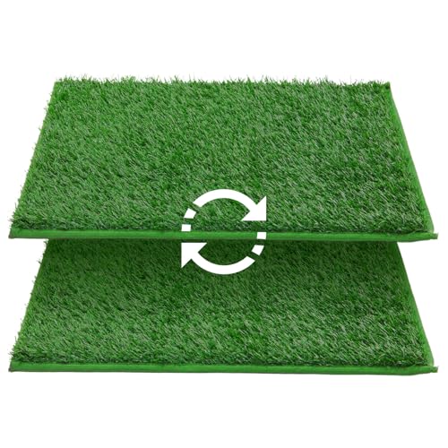 LOOBANI Dog Grass Pee Pads, Artificial Dog Grass Pads for Potty Tray, Fake Grass for Dogs to Pee On, Outdoor Indoor Pee Grass for Dog Potty (14.1*18.1 inch) - size: 14.1*18.1 inch
