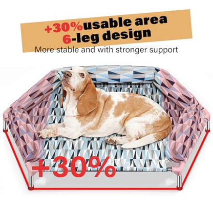 Orthopedic Dog Bed - Beds Bolster,Cooling Elevated Dog Beds with Metal Frame,Raised Dogs Bed,Easy to Assemble,Up to 130 lbs,X-Large (51" L x 32.3" W x 7.8" Th) - size: Bolster XL