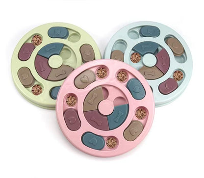 Dog Puzzle Toy, Interactive Feeder for Mental Stimulation - Slow Feeding Dispenser with Sliding Parts, IQ Training Enrichment Game for Small Medium Large Puppies Dogs Cats red
