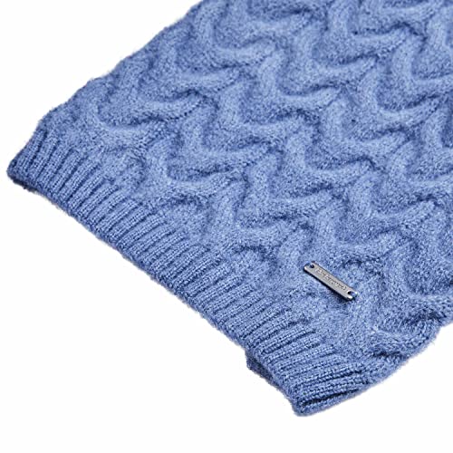 Blueberry Pet Classic Fuzzy Textured Knit Pullover Turtle-Neck Dog Sweater in Heather Blue, Back Length 10", Pack of 1 Clothes for Dogs - color: Heather Blue, Turtle-neck, size: 10 inch