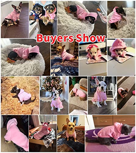 Idepet Pet Dog Hoodies Dog Clothes for Small Dogs Vest Chihuahua Clothes Warm Coat Jacket Autumn Puppy Outfits Cats Dogs Clothing(S, Pink) - color: Pink, size: Small