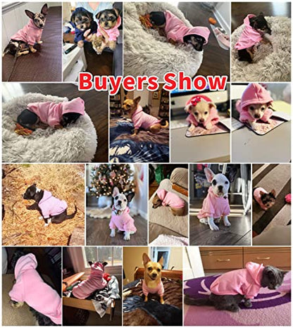 Idepet Pet Dog Hoodies Dog Clothes for Small Dogs Vest Chihuahua Clothes Warm Coat Jacket Autumn Puppy Outfits Cats Dogs Clothing(S, Pink) - color: Pink, size: Small