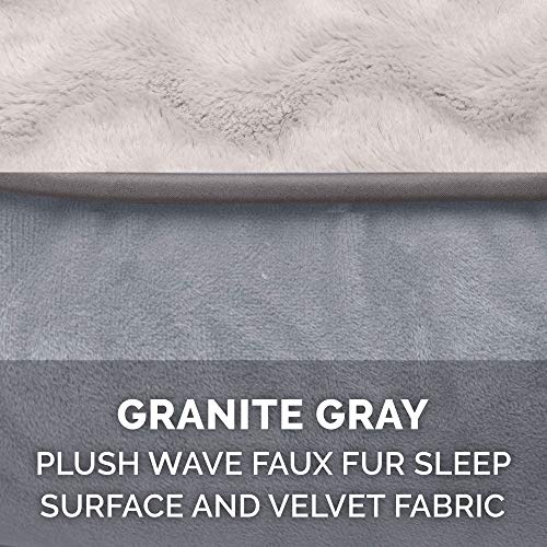 Furhaven Replacement Dog Bed Cover Perfect Comfort Plush & Velvet Waves Sofa-Style, Machine Washable - Granite Gray, Medium - color: Granite Gray, size: Medium