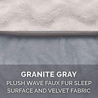Furhaven Replacement Dog Bed Cover Perfect Comfort Plush & Velvet Waves Sofa-Style, Machine Washable - Granite Gray, Jumbo (X-Large) - color: Granite Gray, size: Jumbo