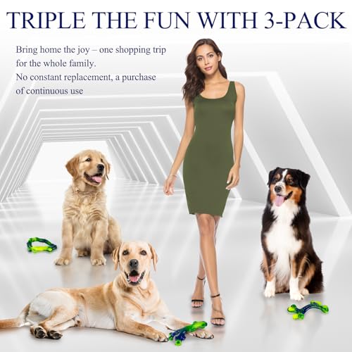 Frienhund 3-Pack Indestructible Nylon Dog Chew Toys for Aggressive Chewers - Long-Lasting Durable Bone-Shaped Toys, Large Breed Dogs, Tough Puppy Teeth Enrichment - color: Green-3-Pack