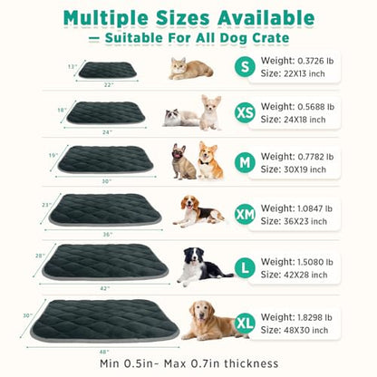 furrybaby Dog Bed Mat Flat Crate Mat with Anti-Slip Bottom Machine Washable Pet Kennel Pad for Dog Sleeping (M 30x19'', Grey Mat) - size: 30.0"L x 19.0"W x 0.7"Th