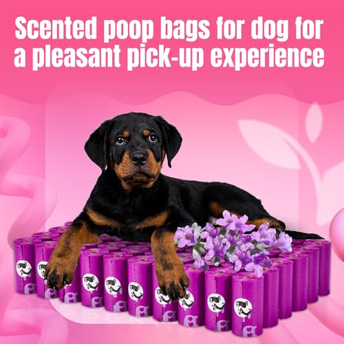PET N PET Dog Poop Bags Scented, Value Pack 960 Count, Dog Bags Refill Rolls for Doggy Poo, Cat Litter Waste, Thick and Leak-Proof Sac CaCa Chien 41% Plant Based (Lavender) - size: 1 Count (Pack of 960)