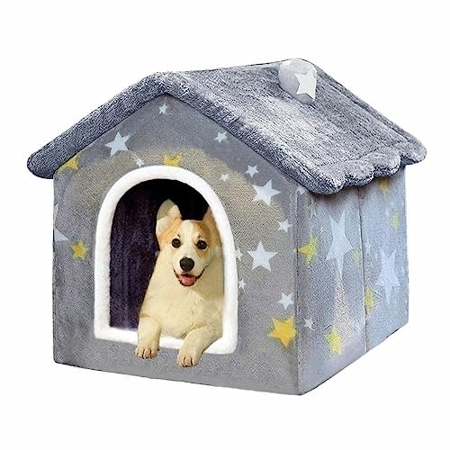Dog House Indoor, Foldable Soft Kennel Bed Warm Cat Nest Puppy Cave with Cushion for Small Medium Large Dogs Cats (M-Within 17 lbs) - size: M-within 17 lbs