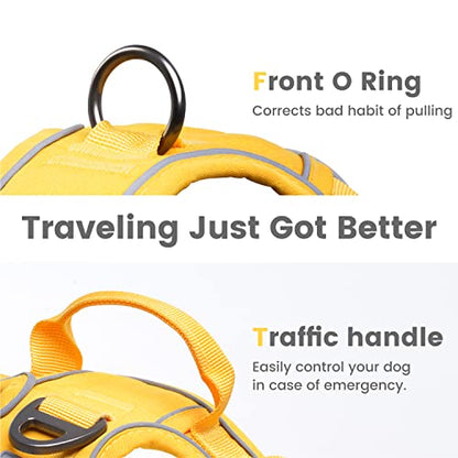 Pawaii No Pull Dog Harness with Pet ID Tag,Reflective Strips No Choke Front O Ring Breathable Mesh Adjustable Soft Padded Pet Vest with Easy Control Handle for Large Dogs | Built for safer walks with a QR Pet ID Tag, front no pull clip, reflective trim, c