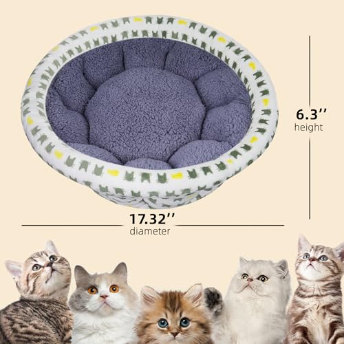 AIWIKIDE Super Soft Small Dog & Cat Bed, Anti-Anxiety Puppy Cuddler, Cozy Round Fluffy Plush Pet Bed, Machine Washable Faux Fur Donut Cuddler, Grey - color: Grey