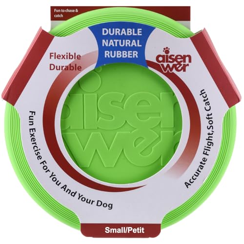 Dog Flying Disc - Durable Rubber Dog Toy for Fetch - Interactive Lightweight Flyer Dog Toys for Outdoor Playtime - Safer Disc for Healthy Activity - for Small/Medium Dogs (Green) - color: Green