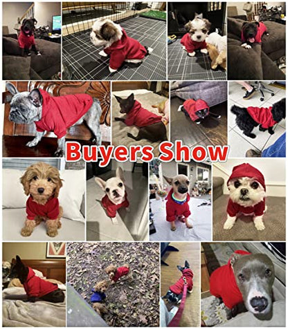 Idepet Pet Dog Hoodies Dog Clothes for Small Dogs Vest Chihuahua Clothes Warm Coat Jacket Autumn Puppy Outfits Cats Dogs Clothing(S, WineRed) - color: WineRed, size: Small