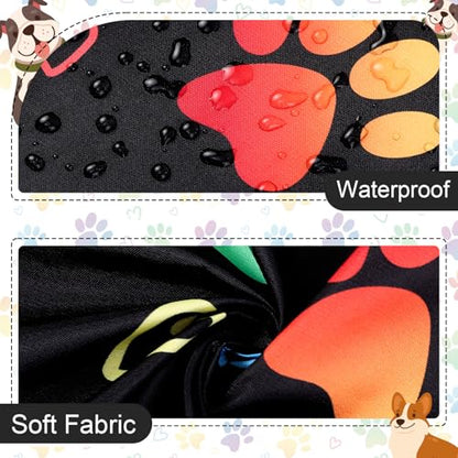 Dog Grooming Waterproof Apron with 2 Pockets, Cute Animals Puppy Dog Pets Apron - style: Gradient Heart Dog Paw
