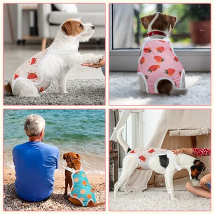 Jollywoods 3 Pack Washable Female Dog Diaper Onesie Sanitary Pantie with Adjustable Suspender, Fixed Doggie Diapers, Super Absorbent Leakproof for Dog in Heat Cycle - size: X-Large(15"-24" Waist)