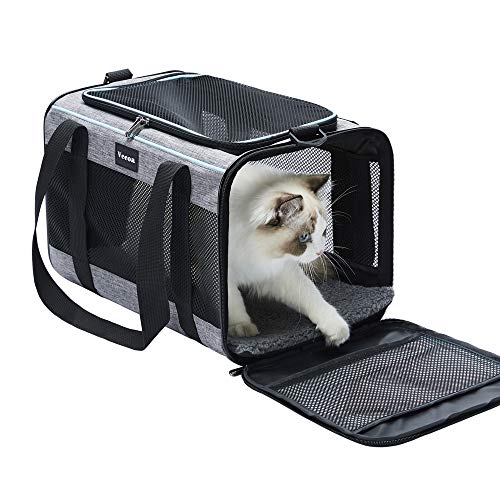Vceoa 17.5x11x11 Inches Cat, Dog Carrier for Pets Up to 16 Lbs, Soft-Sided Cat Bag Animal Carriers Travel Puppy Carry As a Toy of Fabric Pet Home - size: 17.5"L x 11.0"W x 11.0"H