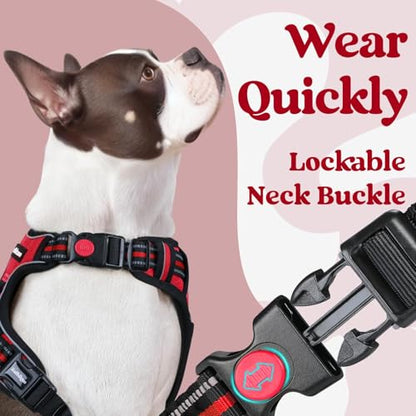 rabbitgoo Dog Harness Small Sized, No Pull Pet Harness with 3 Buckles, Adjustable Soft Padded Vest with Control Handle, Walking Reflective Pet Vest for Small Dogs, Red, S - color: Red, size: Small
