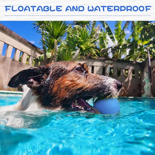 Hiboom 15 Pack Natural Rubber Tennis Balls for Dogs Catching Pet Dog Balls for Fetch Training 2.4 Inch Interactive High Bounce and Floatable pet Toy for Park Beach Gift(Blue) - color: Blue