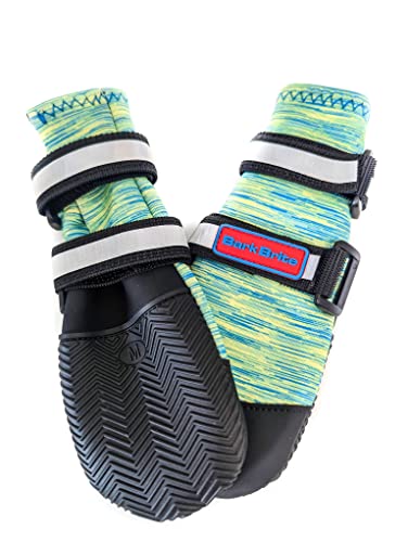 All Weather Neoprene Paw Protector Dog Boots with Reflective Straps in 5 Sizes! (Turquoise Medium) - size: Medium