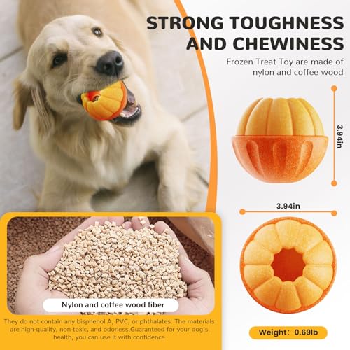 Frozen Treat Toy,Interactive Dogs Treat Toy for Aggressive Chewer, Freezable Fillable Dog Toys,Frozen Treats to Keep Dogs Busy and Reduces Anxiety,Treat Dispensing Dog Puzzle Toy,Easy to Clean