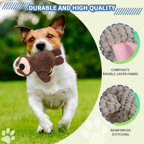 Act boldly 5-Pack Squeaky Dog Toys – Durable Animal-Shaped Plush Chew Toys for Dogs, Handmade Interactive Puppy Toys with Squeaker, Perfect for Reducing Destructive Behavior - color: blue/purple/green/grey/brown