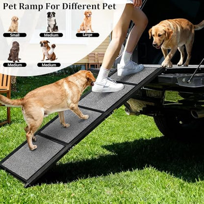 71" x 20" Dog Ramp for Car, Folding Pet Stair Ramps for Truck, SUV, Portable Pet Steps Load-Bearing 200LBS with Non-Slip Surface